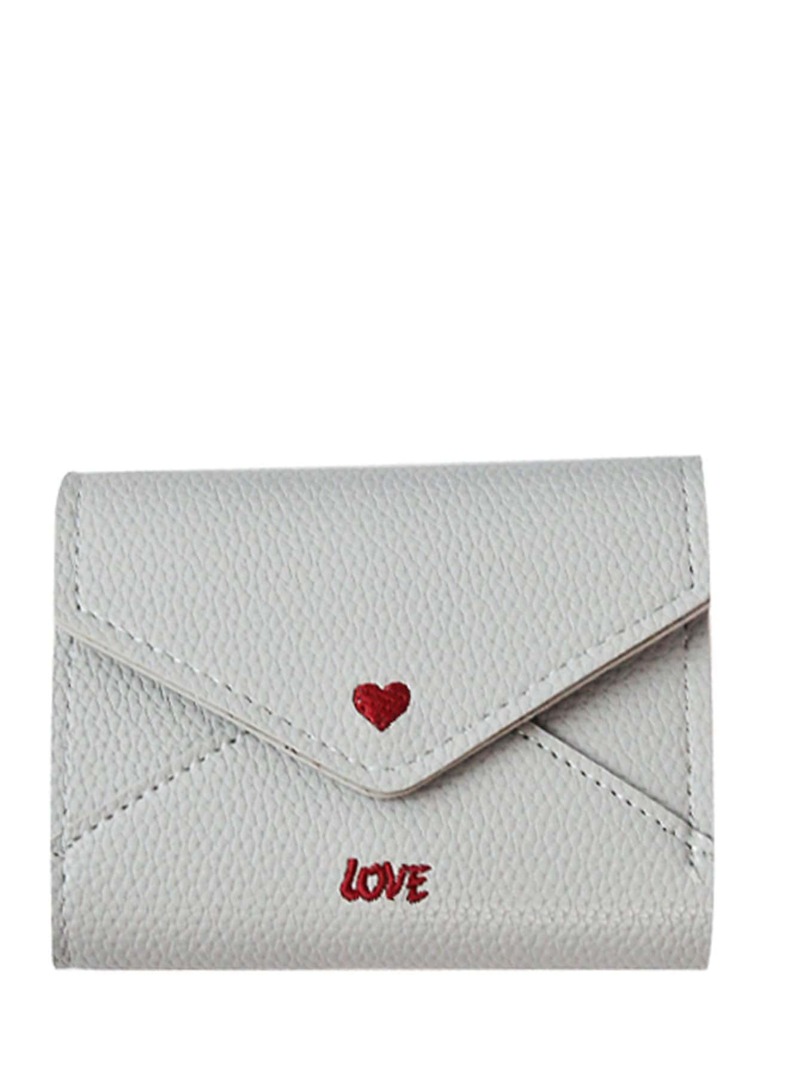

Flap Purse With Love Print, Grey