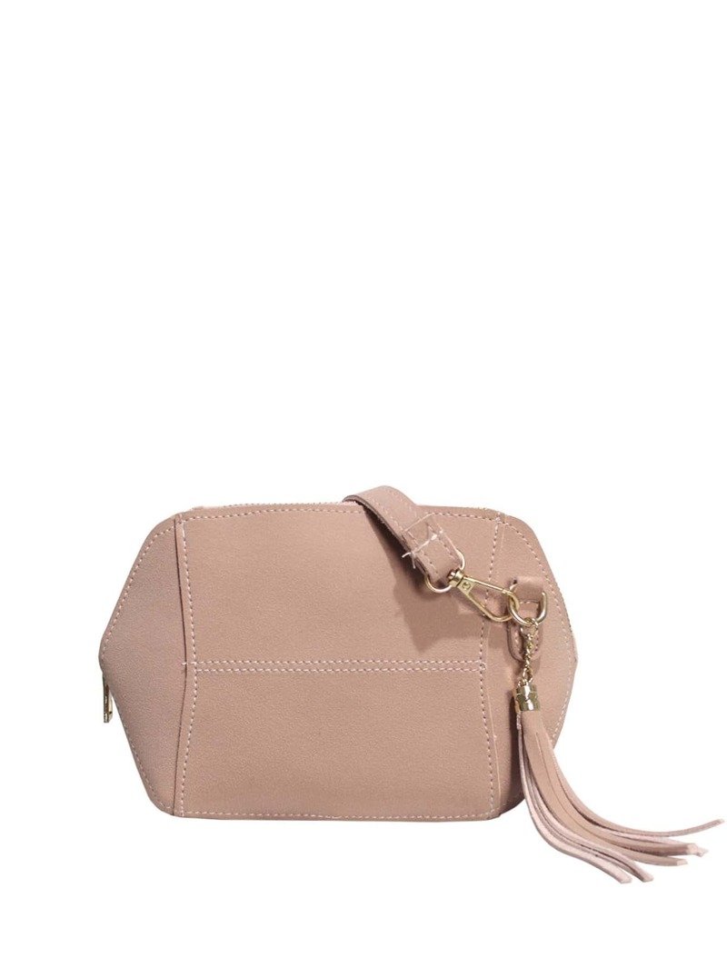 

Tassel Decor Crossbody Bag, Pink