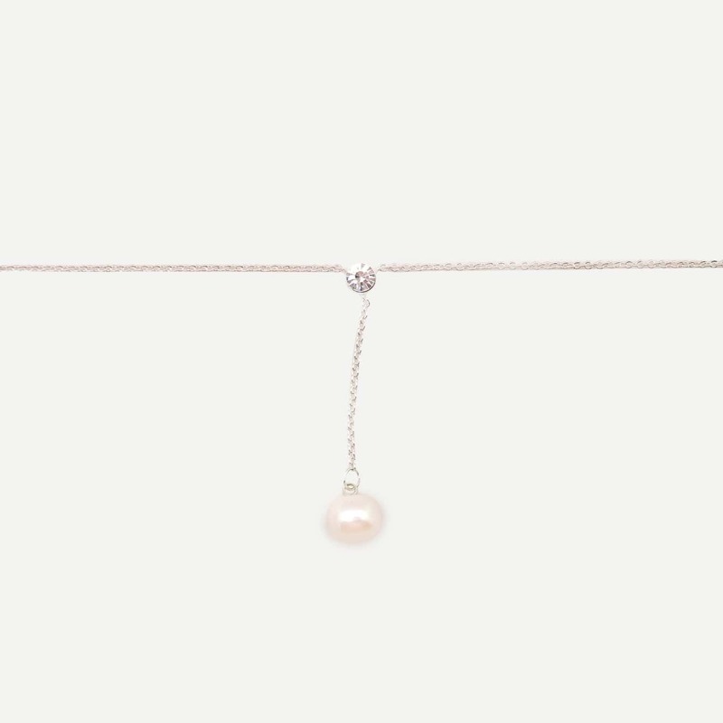 

Pearl Pendant Chain Necklace, Silver