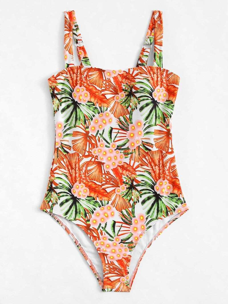 

Tropical Adjustable Strap Swimsuit, Multicolor