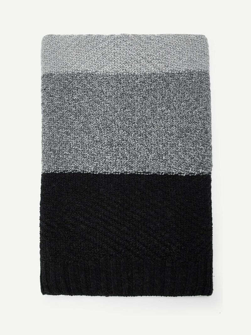 

Colorblock Cable Knit Scarf, Multicolor