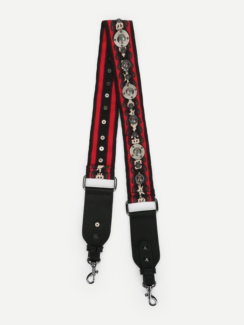 

Stud Decorated Striped Strap, Multicolor