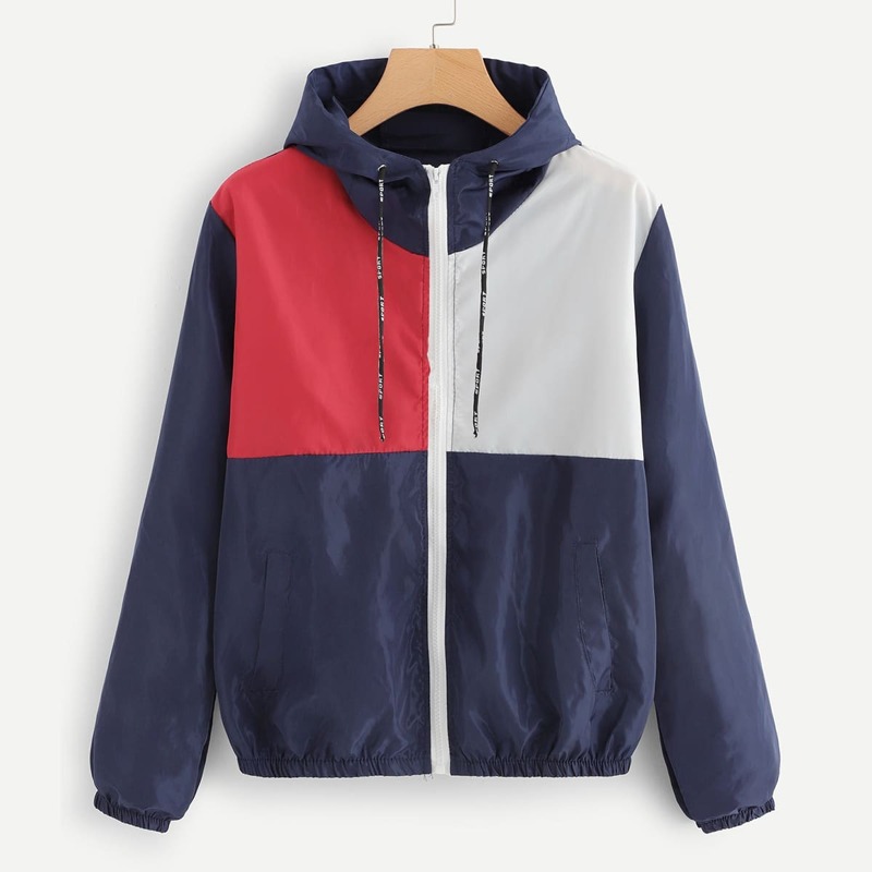 

Color Block Hooded Jacket, Multicolor