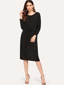 Knot Front Solid Dress