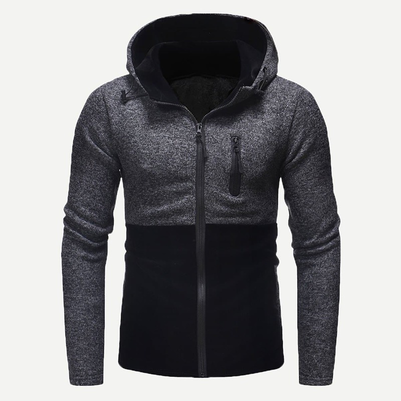 

Guys Zipper Detail Hoodie, Black