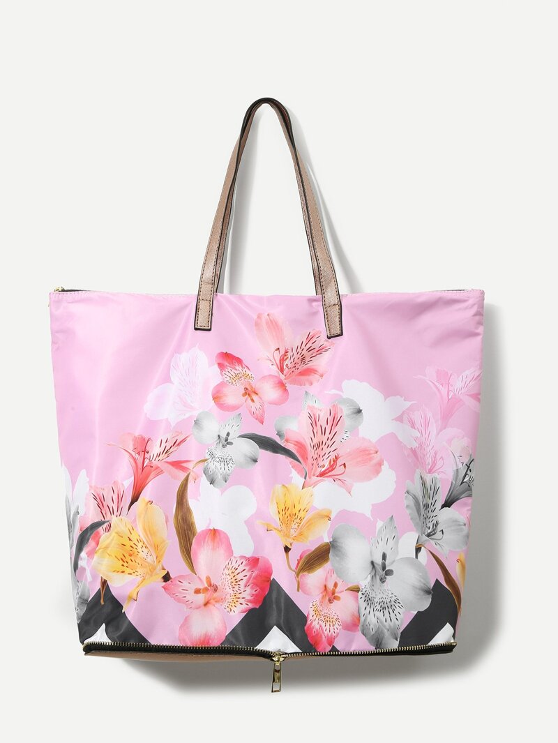 

Floral Print Tote Bag, Multicolor