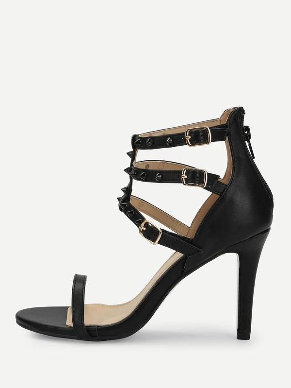 peep toe caged heels