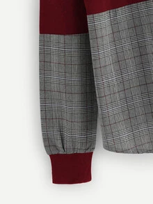 Tartan Plaid Contrast Sweatshirt - Multicolor - View 3