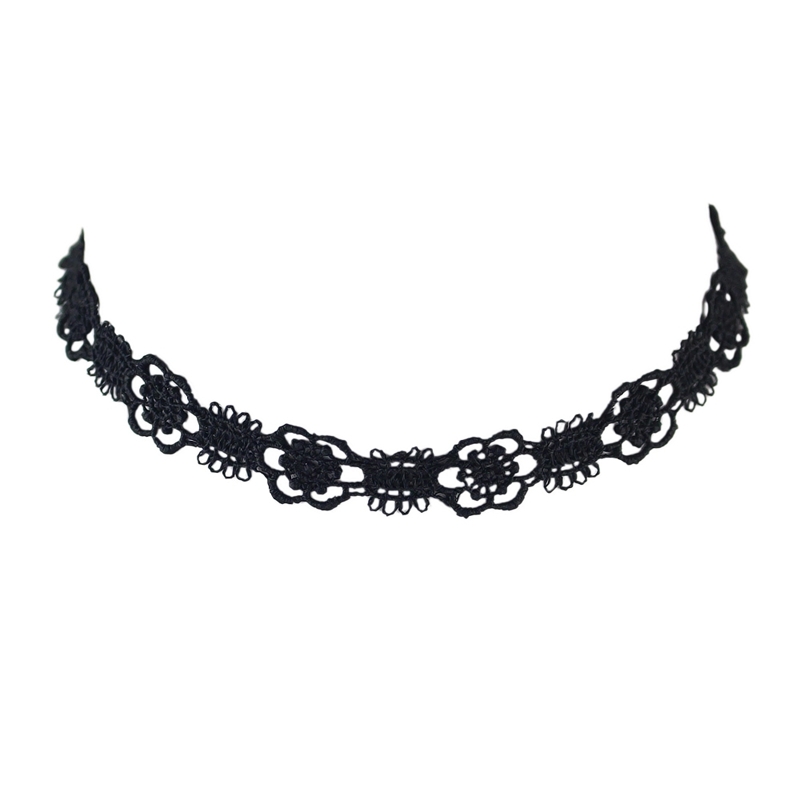

Black Lace Flower Sexy Short Necklace