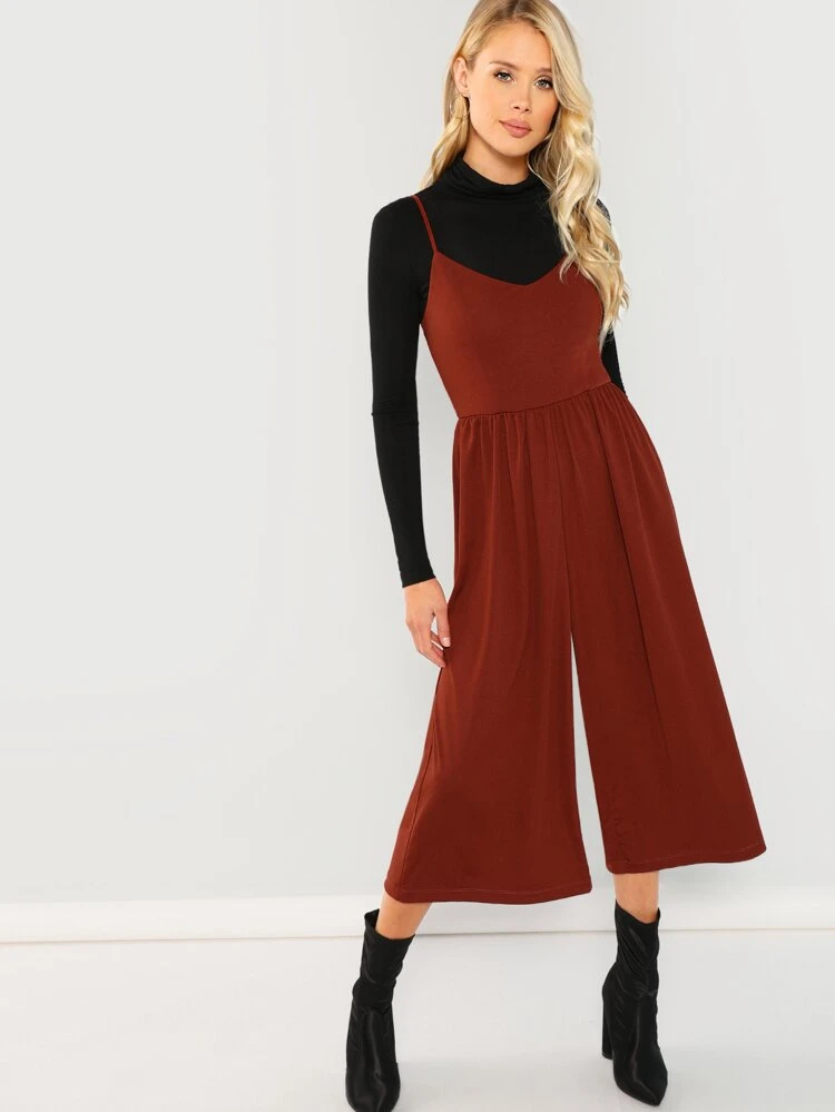 solid cami jumpsuit