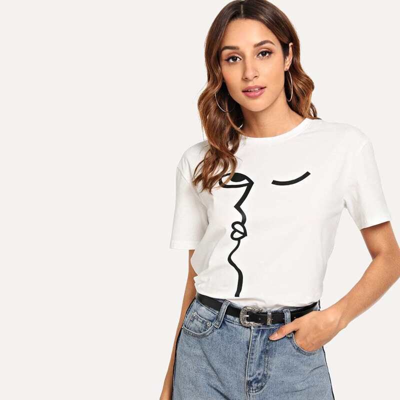 

Graphic Print Tee, White