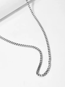 Fashionable and Popular Men Woven Detail Metal Necklace Alloy for Jewelry Gift and for a Stylish Look - Silver - View 2