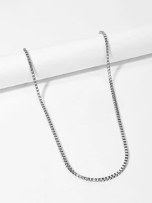 Fashionable and Popular Men Woven Detail Metal Necklace Alloy for Jewelry Gift and for a Stylish Look - Silver - View 1
