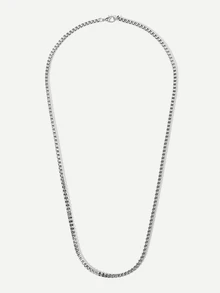Fashionable and Popular Men Woven Detail Metal Necklace Alloy for Jewelry Gift and for a Stylish Look - Silver - View 3