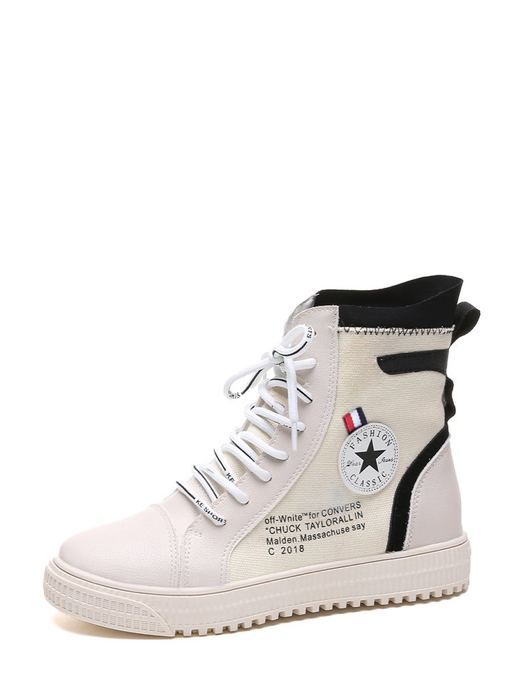 

Lace Up High Top Sneakers, White