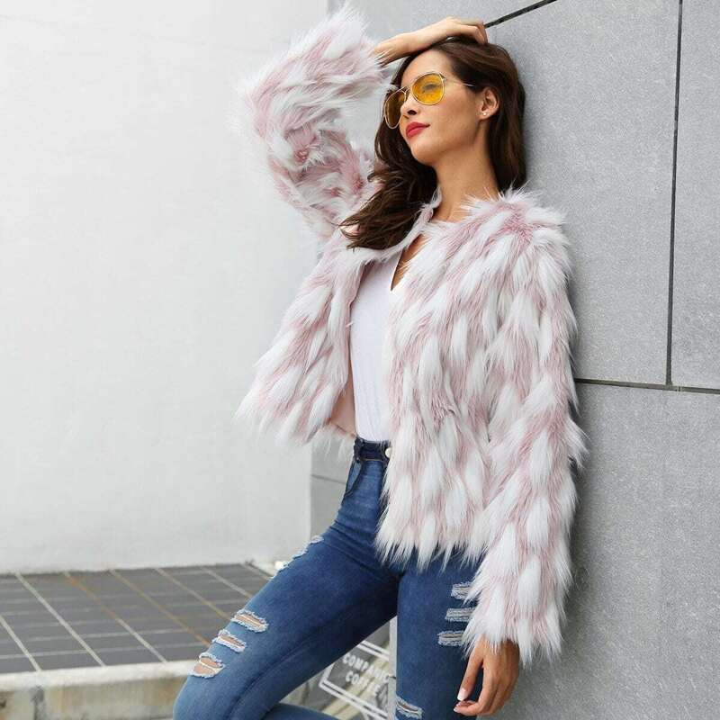 

Faux fur Coat, Multicolor