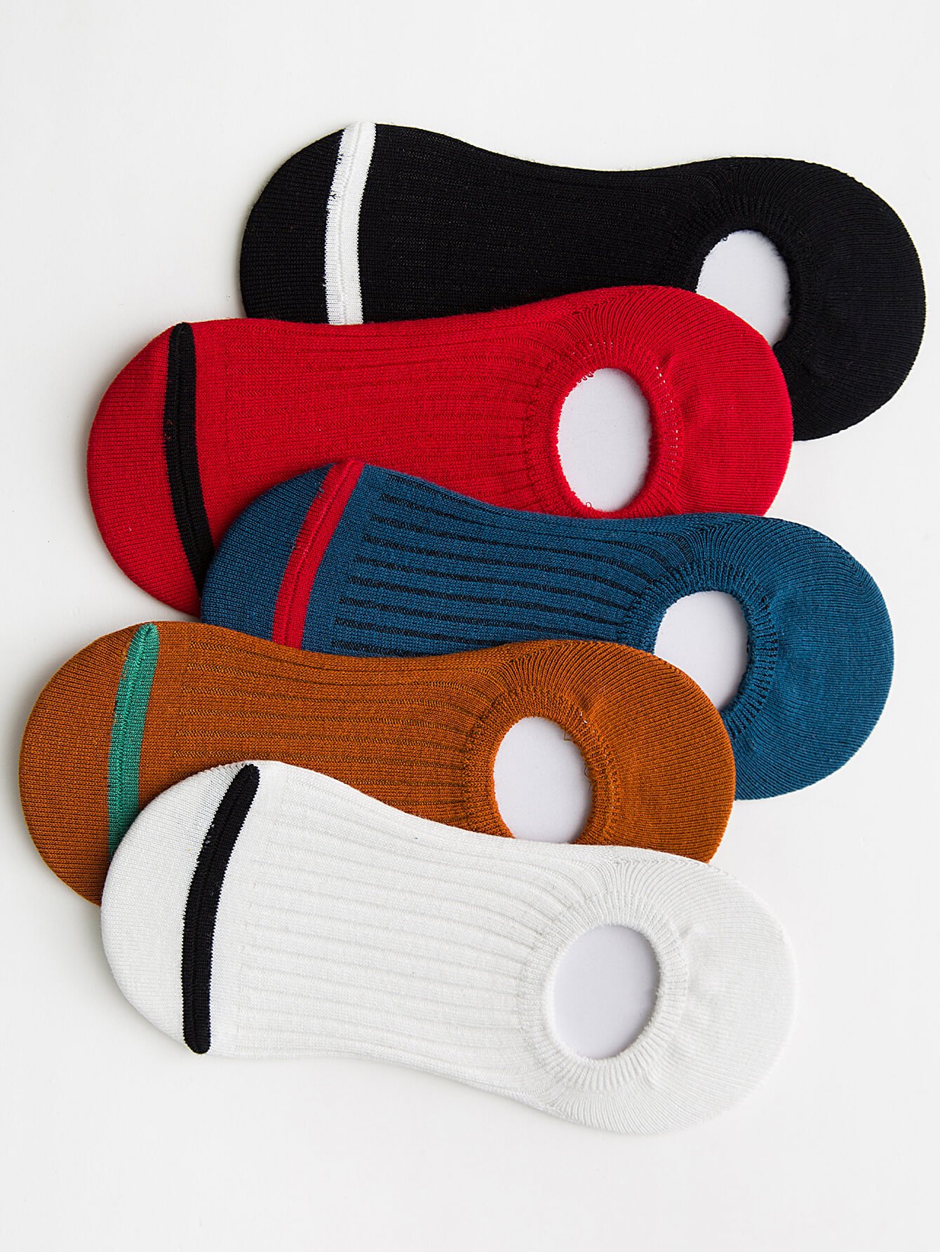 Men Random Color Plain Socks 5pairs