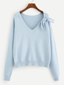 Knot Front V-Neck Jumper