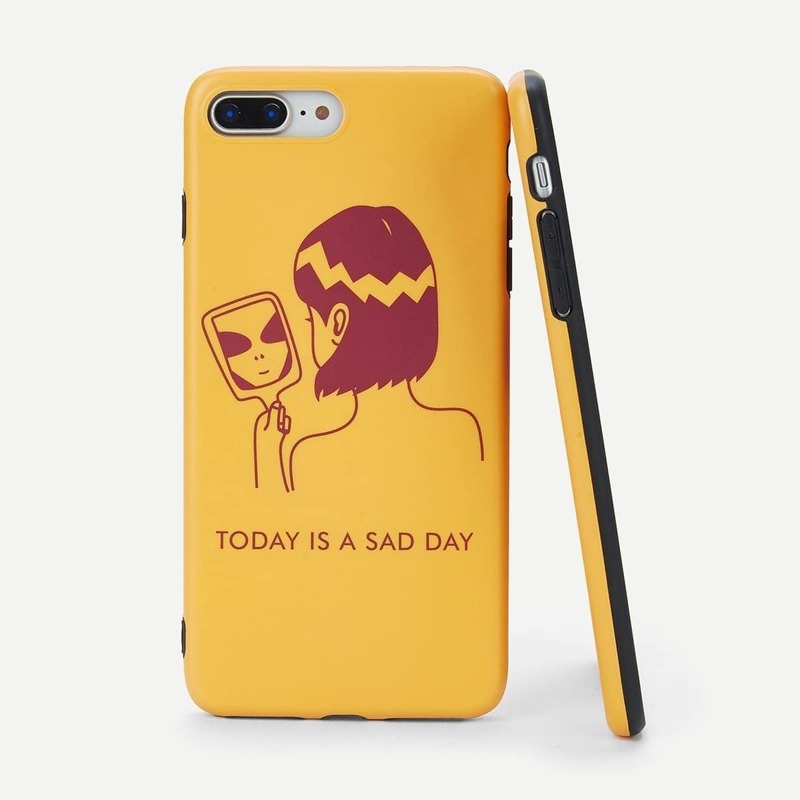 

Figure & Letter Print iPhone Case