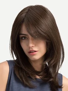 Haircube 天然棕色瀏海假髮分層假髮合成假髮女式日常用假髮美麗時尚假髮