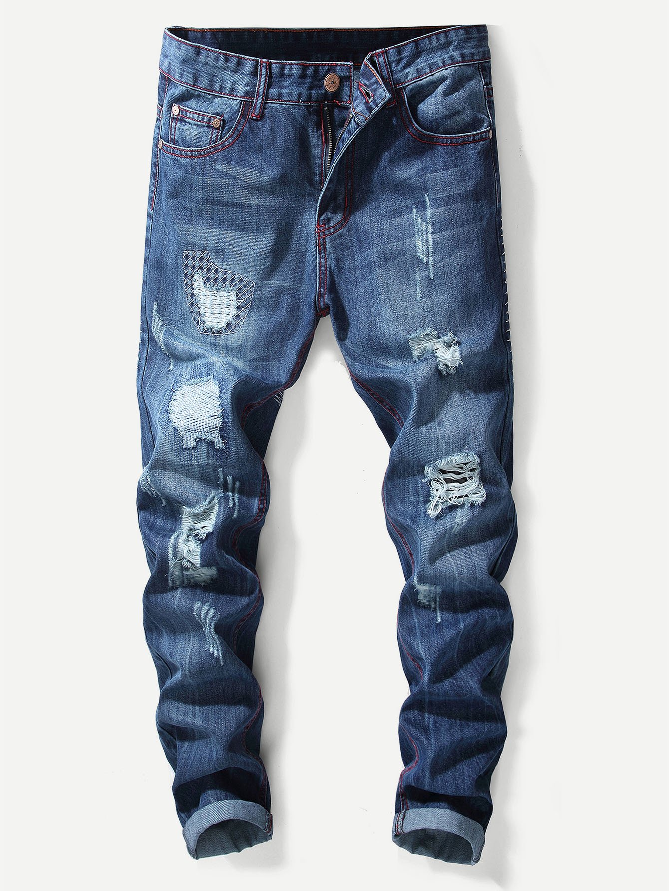 Pantalones Jeans de hombres rotos | Moda de Mujer | SHEIN México