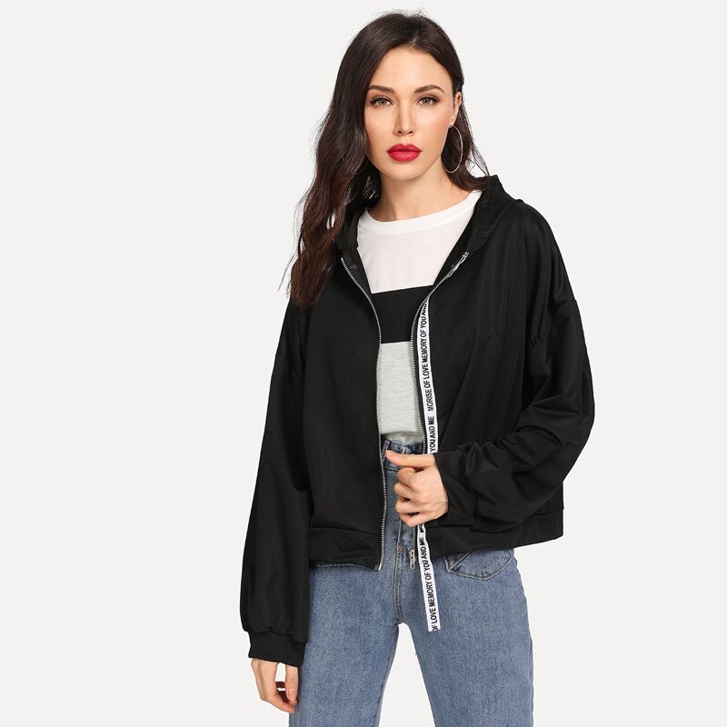 

Letter Tape Strap Jacket, Black