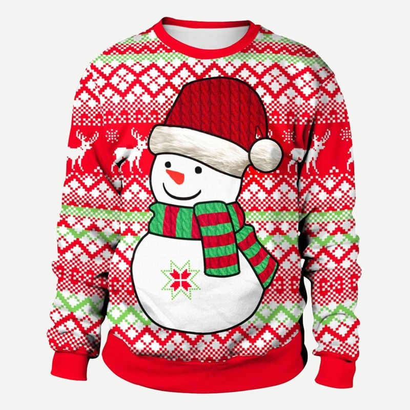

Guys Crew Neck Christmas New Year Fairisle Print Sweatshirt, Multicolor