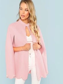 SHEIN Capa festoneada con perlas - Rosa - Ver 1