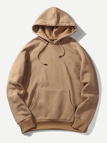 Men Solid Hooded Sweatshirt