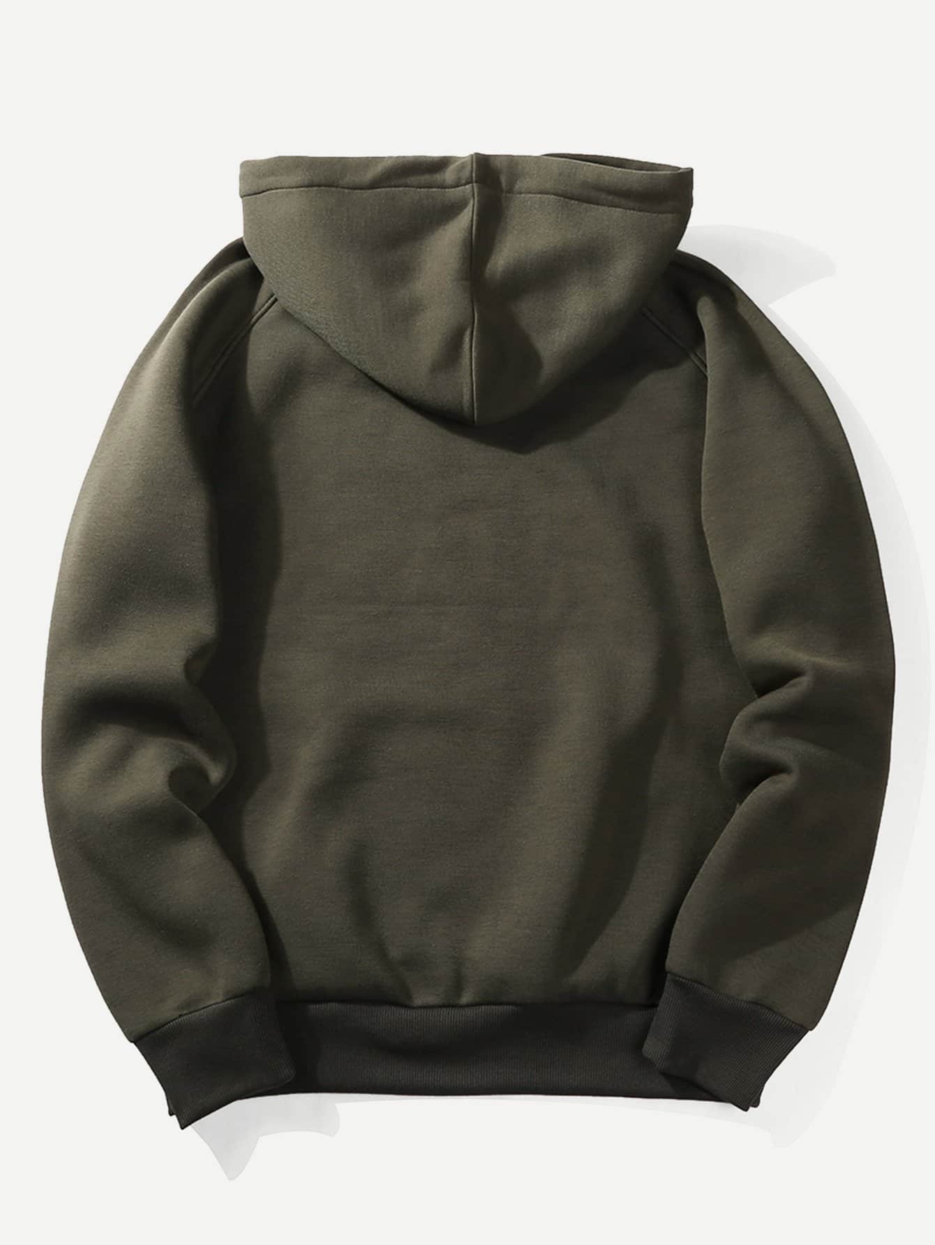 men solid hooded sweatshirt