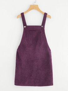 Bib Pocket Front Overall Corduroy Dress