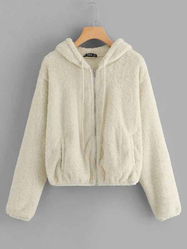 teddy zip up hoodie