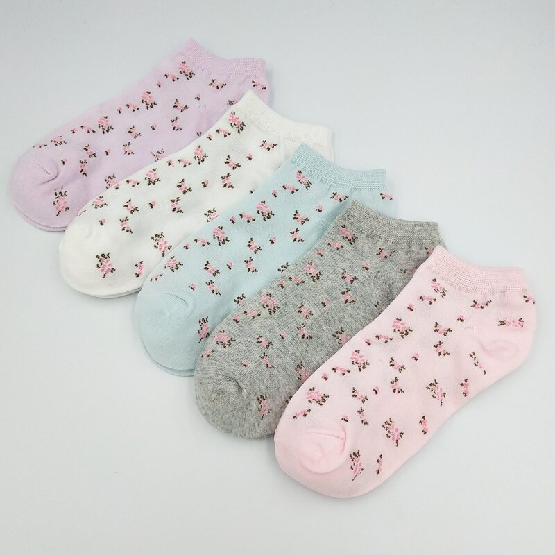 

Calico Pattern Ankle Socks 5pairs, Multicolor