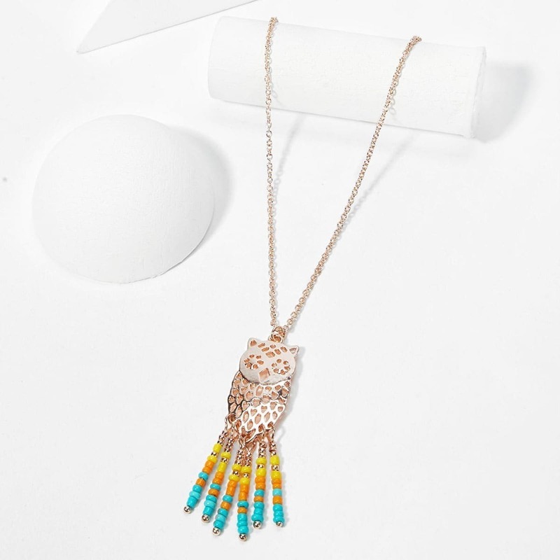

Owl Pendant Chain Necklace, Gold