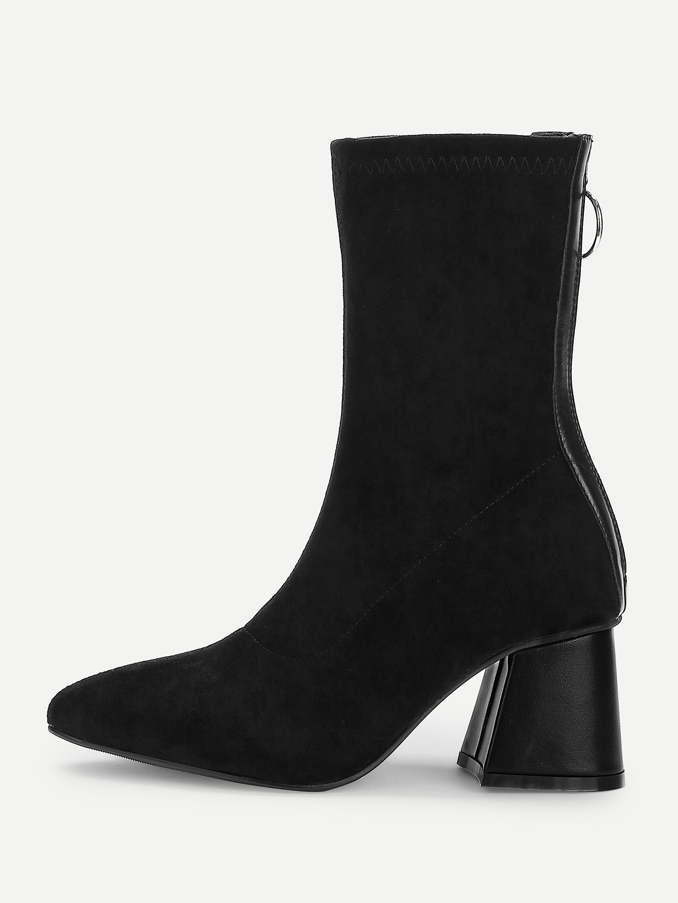 Back Zipper Plain Boots