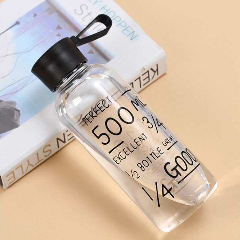 

Letter Print Water Bottle 500ML, Black