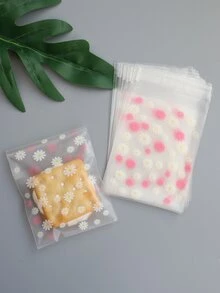 Bolsa de embalaje con estampado floral 100 piezas - transparente - Ver 2