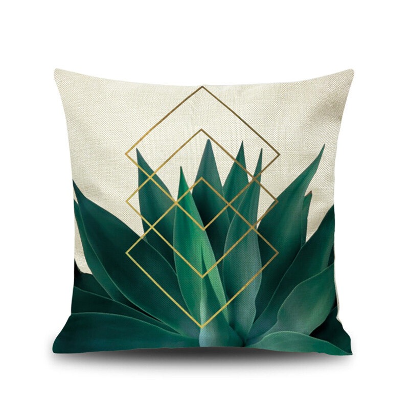 

Leaf Print Cushion Cover, Green