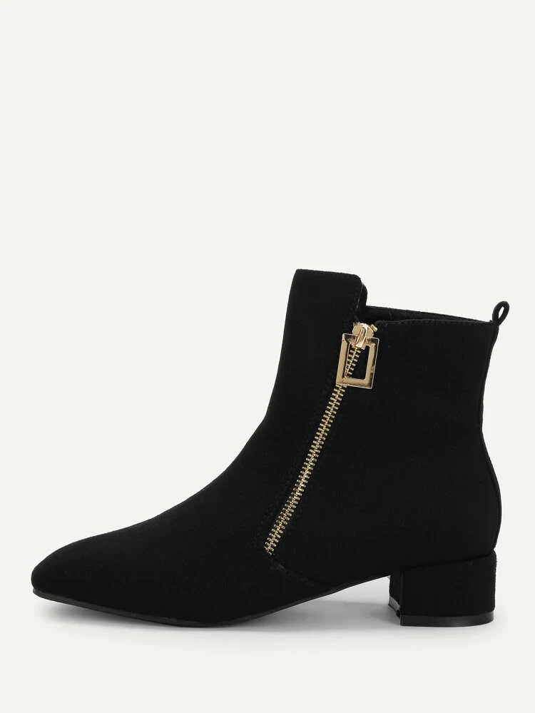 Ankel boots med dragkedja på sidan | SHEIN SE Ankel boots med dragkedja på sidan | SHEIN SE