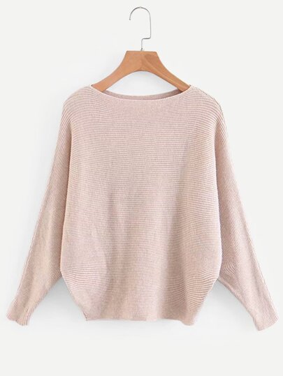 Batwing Sleeve Ribbed Jumper