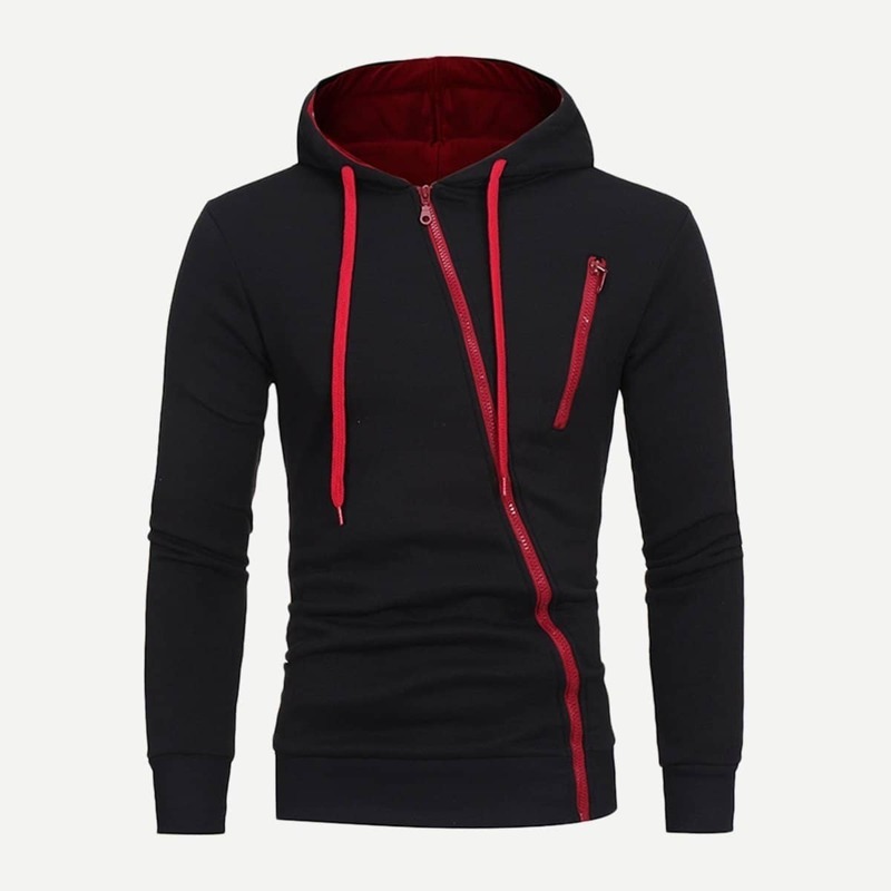

Guys Zip Up Hooded Sweatshirt, Black