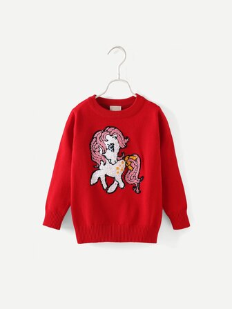 Toddler Girls Cartoon Pattern Sweater