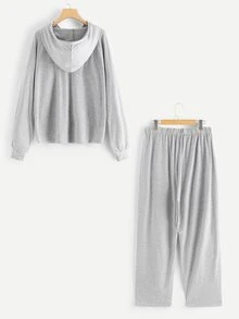 Grijs Casual Vlak Grote maten sets Koord - Lichtgrijs - Bekijken 2