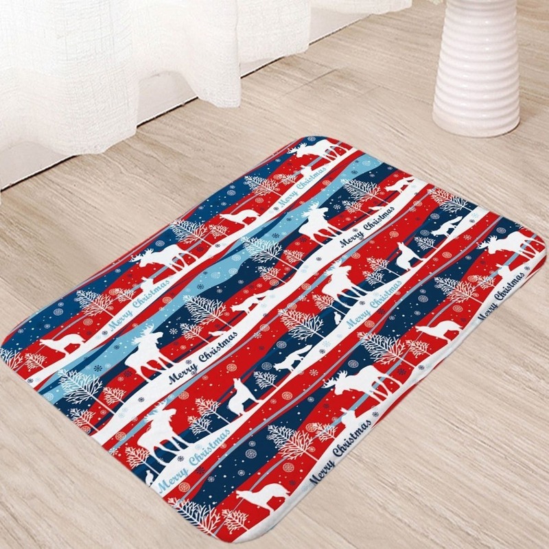 

Christmas Moose Print Floor Mat, Multicolor