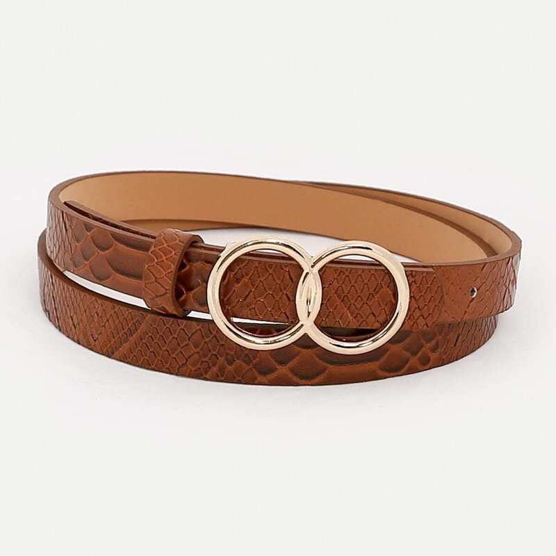 

Snakeskin Pattern Belt, Brown