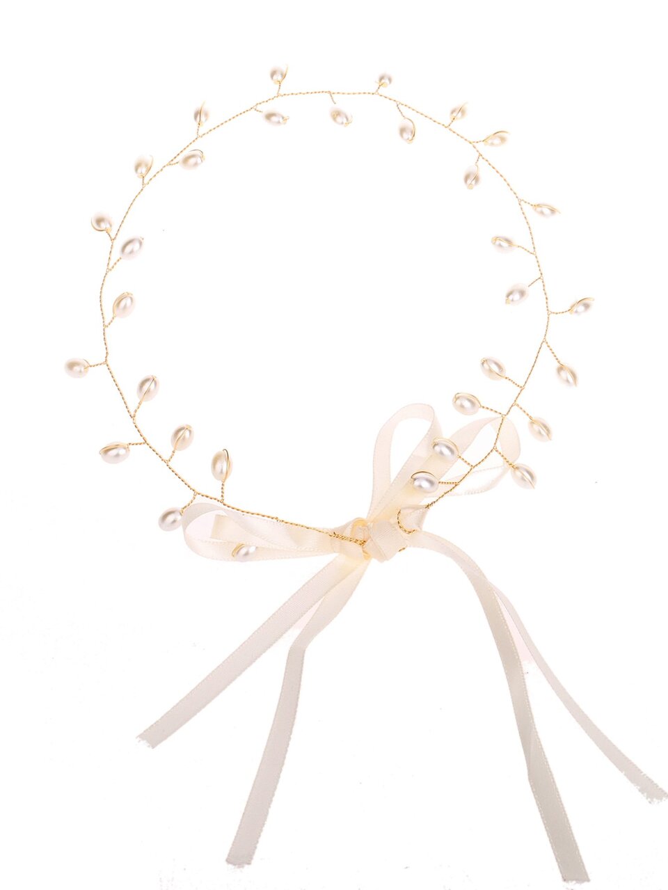 Faux Pearl Decorated Hairwrap Elegant Wedding Head Dress Green Grass Valentine's Day Accessories