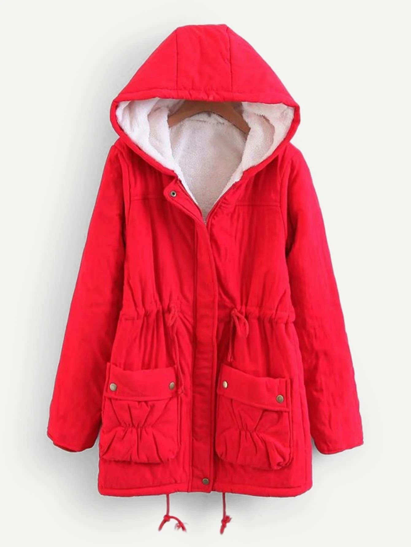 faux fur lined utility parka coat