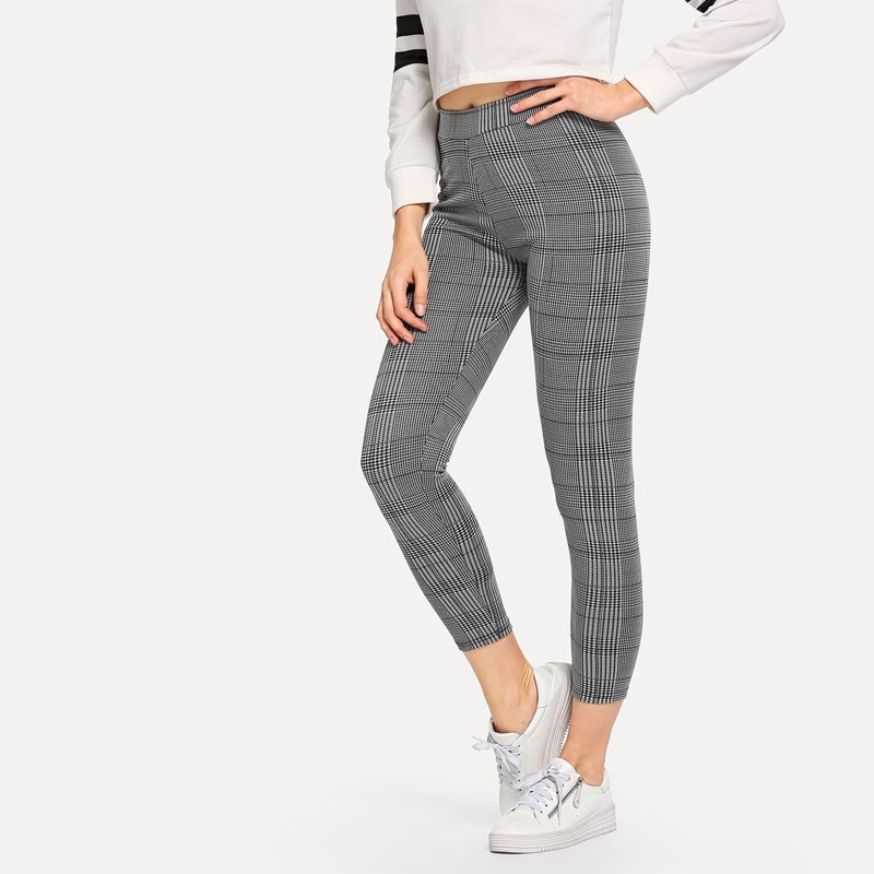 

Plaid Skinny Leggings, Grey
