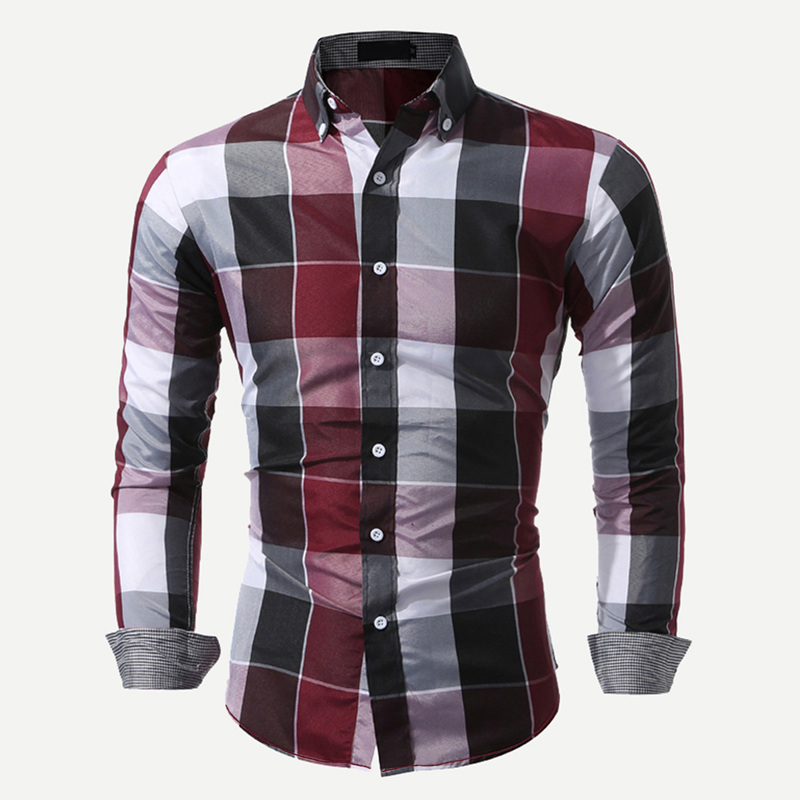

Guys Plaid Curved Hem Shirt, Multicolor