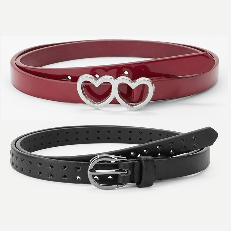 

Metal Buckle Belt 2pcs, Multicolor